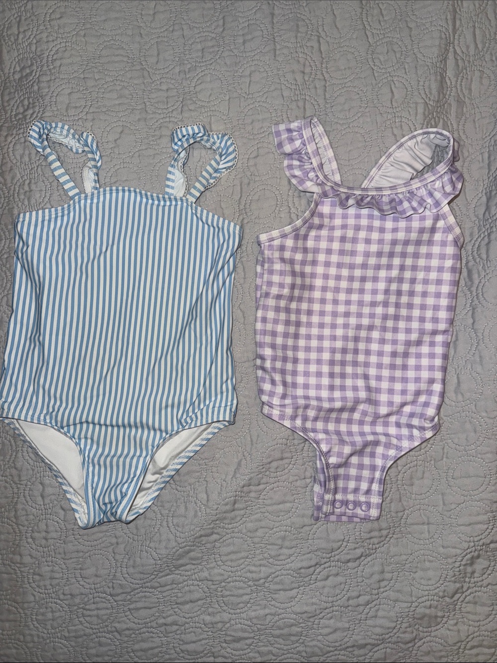 18 months- Roller Rabbit Blue Stripe & Lavender Carters Gingham One-Piece Set